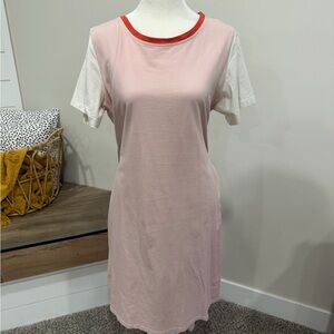 Roolee Pink and White Midi Dress